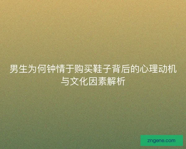 男生为何钟情于购买鞋子背后的心理动机与文化因素解析