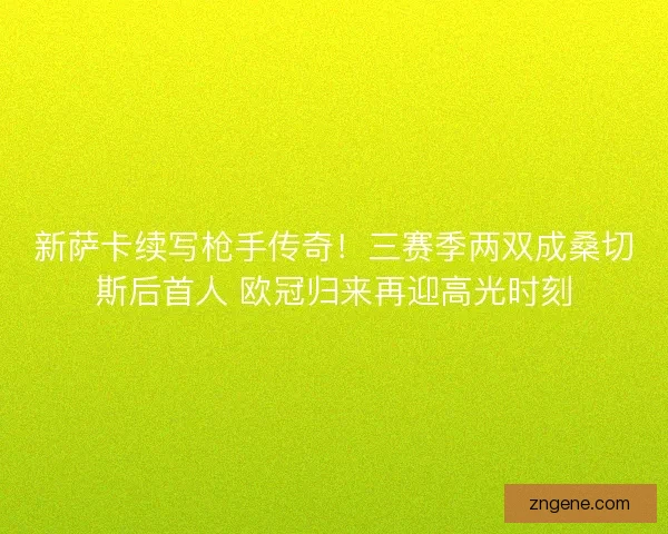 新萨卡续写枪手传奇！三赛季两双成桑切斯后首人 欧冠归来再迎高光时刻